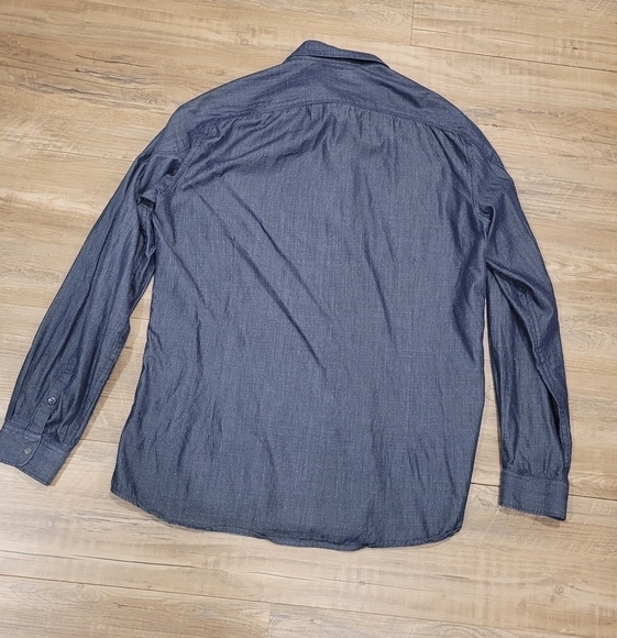 Kenneth Cole Reaction Mens Super Slim Fit Button Snap Dress Shirtsl Size Large - Picture 3 of 5